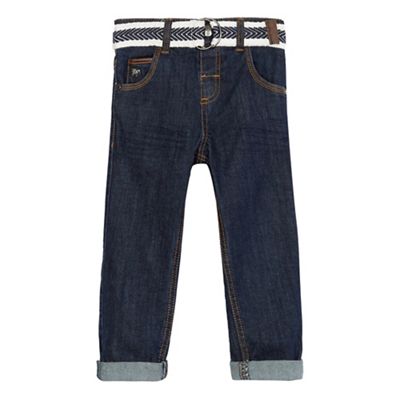 J by Jasper Conran Boys' blue dark wash belted jeans